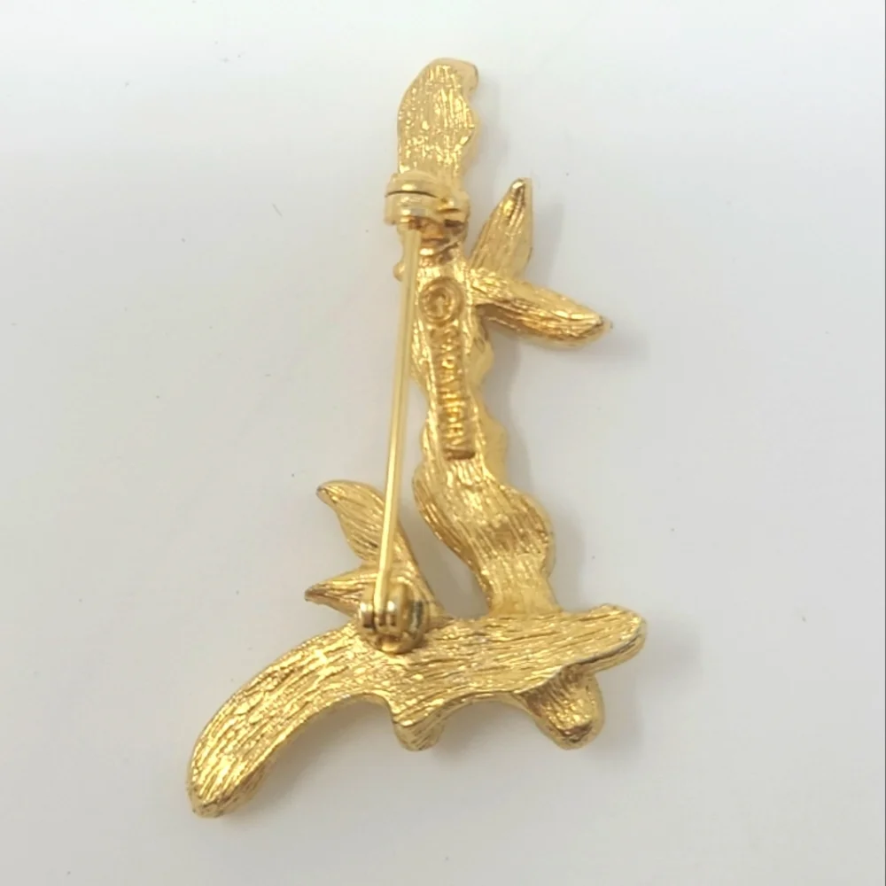 Vintage Sarah Coventry 1960's signed letter L pin brooch bamboo vine‎ design